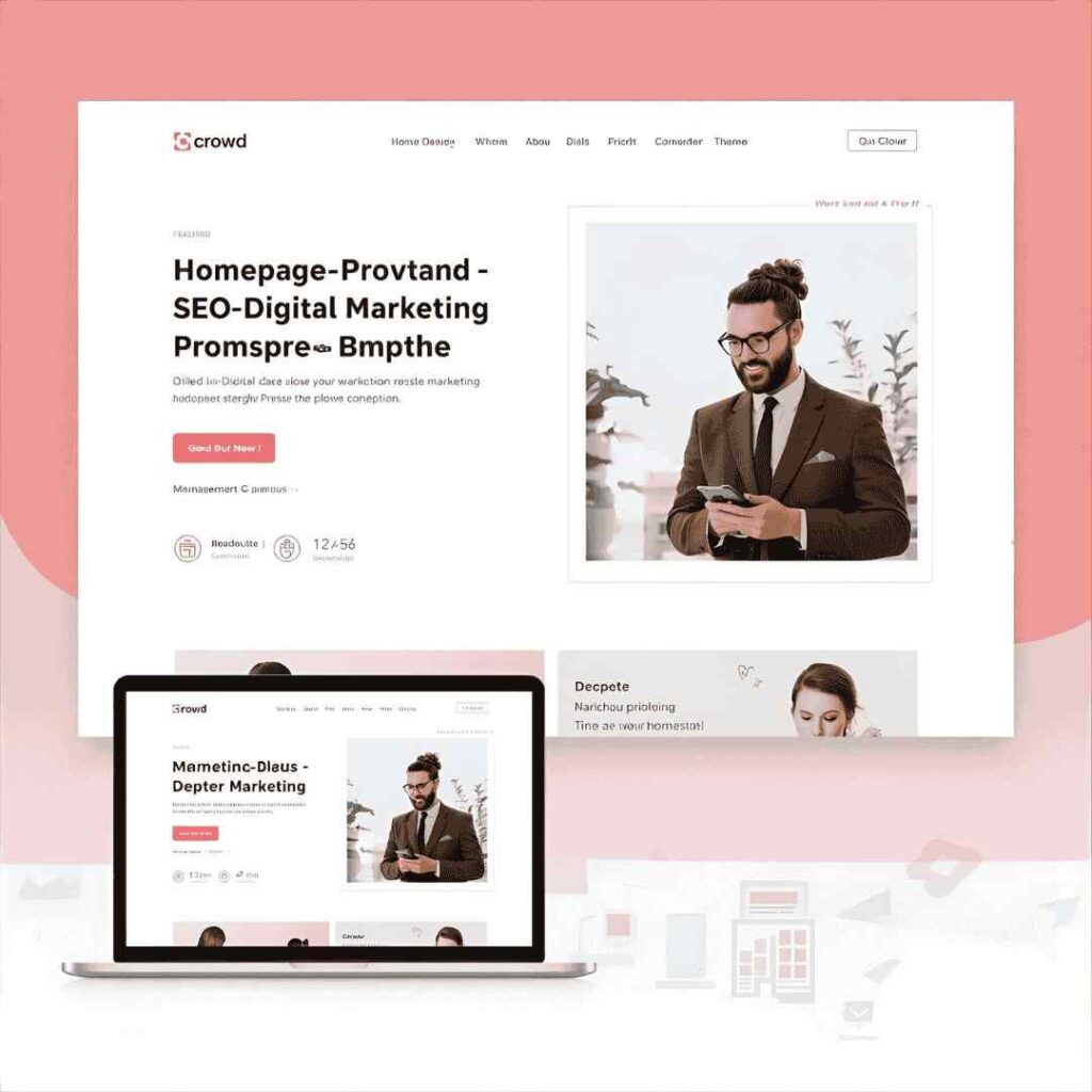 CrowdSEODigitalMarketingAgencyElementorTemplateKi